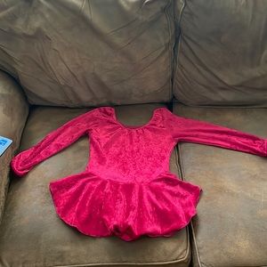 Ice skating/ Figure skating dress, Red velvet material